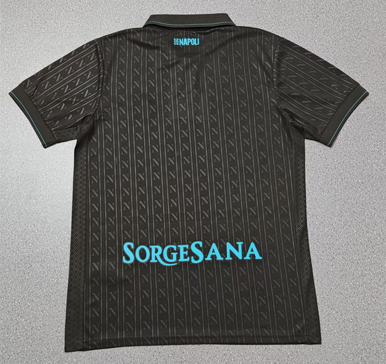 (S-4XL) 2025-2026 Napoli 2nd Away Black Thailand Soccer Jersey AAA-818
