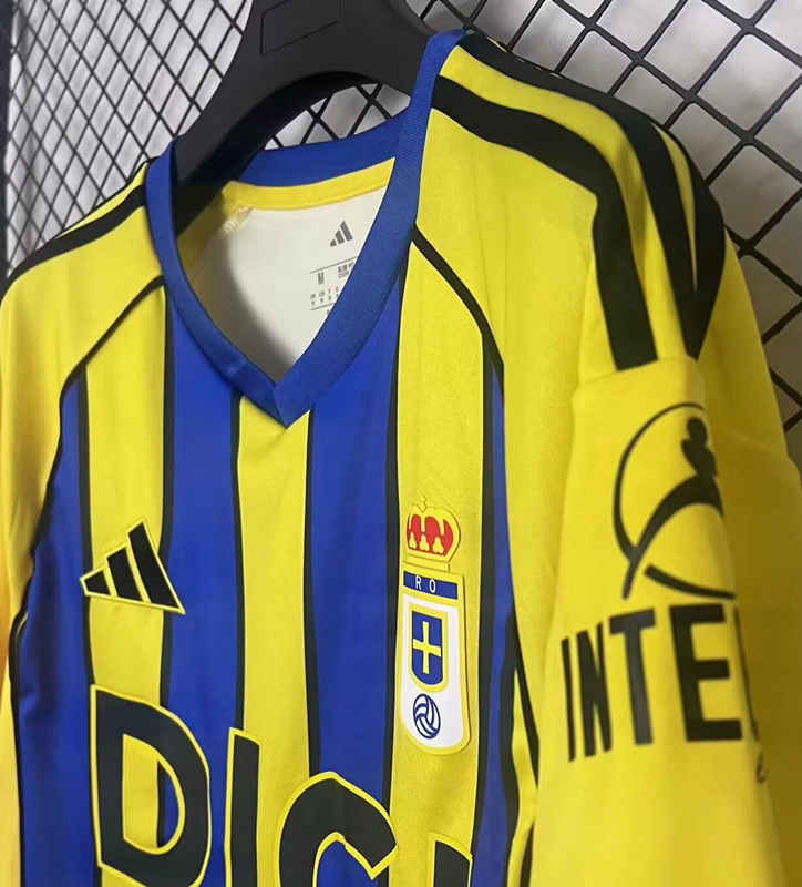 (S-4XL) 2025-2026 Real Oviedo Away Yellow&Blue Thailand Soccer Jersey AAA-2044