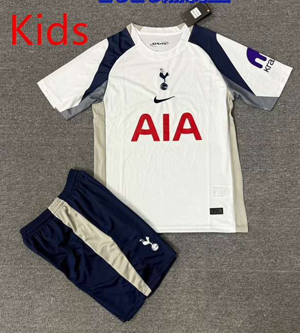 2025-2026 Tottenham Hotspur Home White Kids/Youth Soccer Uniform-4247