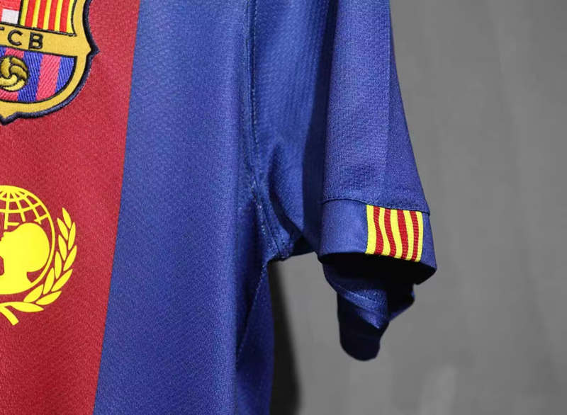 (S-3XL) Retro Player Version 2006-2007 Barcelona Home Blue&Red Soccer Jersey-4563