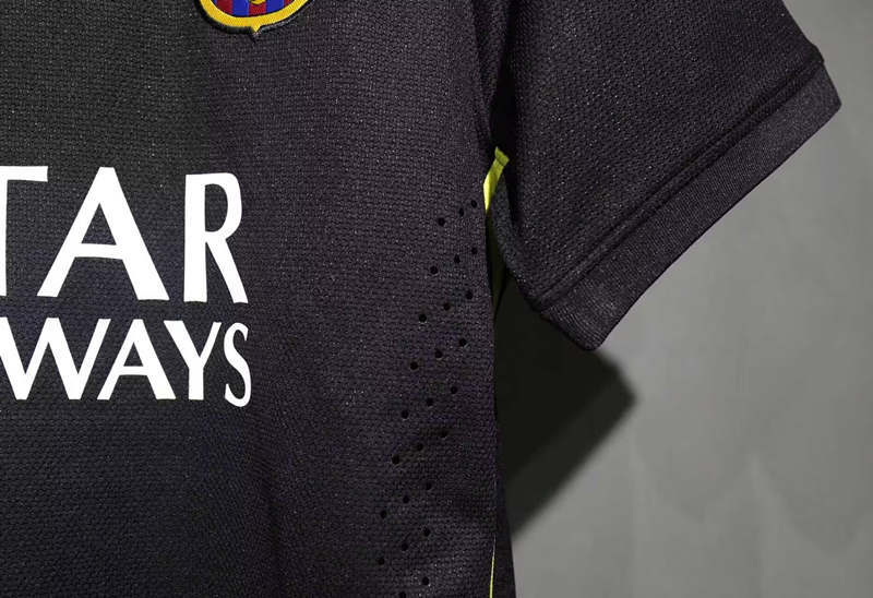 S-3XL) Retro Player Version 2013-2014 Barcelona 2nd Away BlackSoccer Jersey-4563