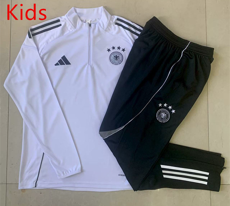 (4 Star) 2025-2026 Germany White Kids/Youth Soccer Tracksuit-815