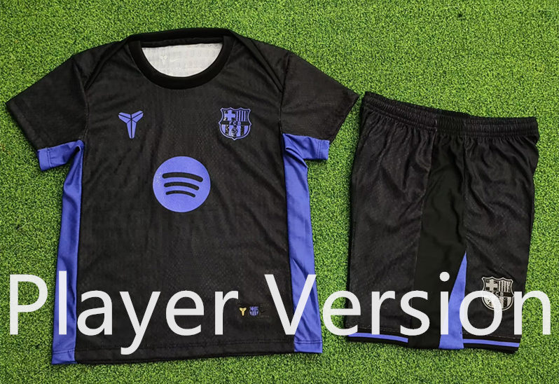 Player Version 2025-2026 Barcelona Black Thailand Soccer Uniform-9926