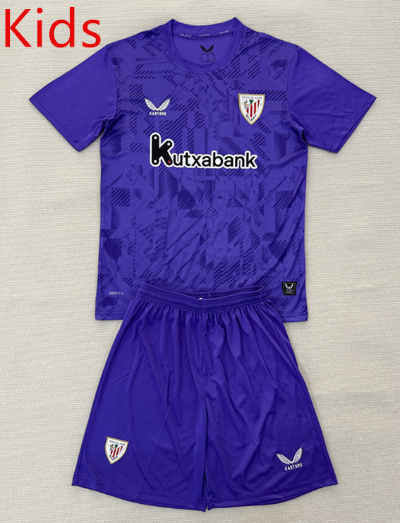 2025-2026 Athletic Bilbao Goalkeeper Purple Kids/Youth Soccer Unifrom-AY
