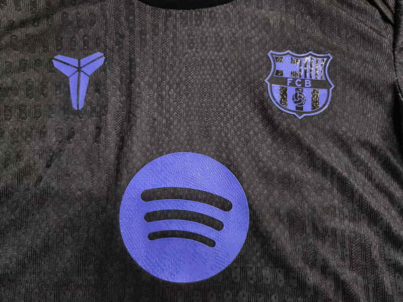 Player Version 2025-2026 Barcelona Black Thailand Soccer Uniform-9926