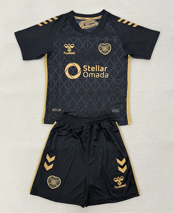 2025-2026 Heart of Midlothian FC 2nd Away Black Soccer Uniform-AY