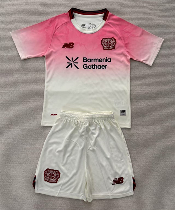 2025-2026 Bayer Leverkusen Away White&Pink Soccer Uniform-AY