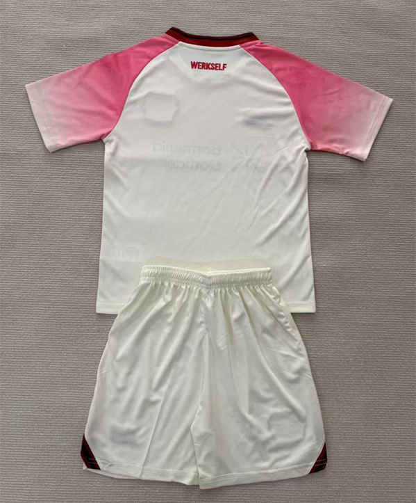 2025-2026 Bayer Leverkusen Away White&Pink Soccer Uniform-AY