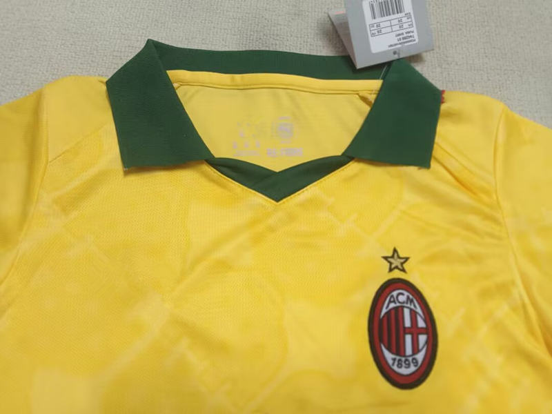 2025-2026 AC Milan 2nd Away Yellow Kids/Youth Soccer Uniform-507