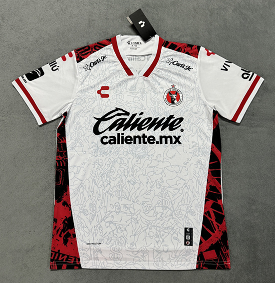 (S-4XL) 2025-2026 Club Tijuana Away White Thailand Soccer Jersey AAA-4506