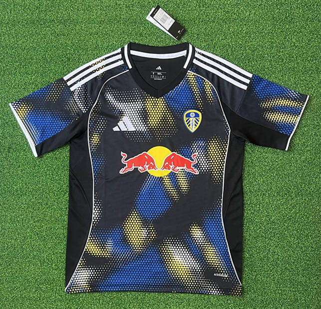 (S-4XL) 2025-2026 Leeds United 2nd Away Blue&Black Thailand Soccer Jersey AAA-403
