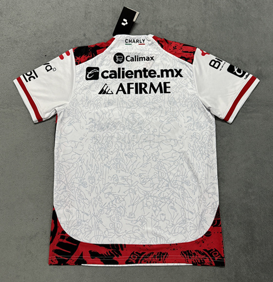 (S-4XL) 2025-2026 Club Tijuana Away White Thailand Soccer Jersey AAA-4506