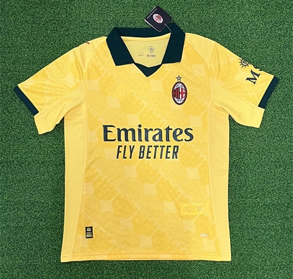 (S-4XL) 2025-26 AC Milan 2nd Away Yellow Thailand Soccer Jersey AAA-403