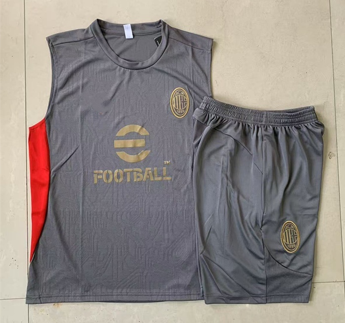 2024-2025 AC Milan Grey Thailand Short-sleeved Tracksuit-815