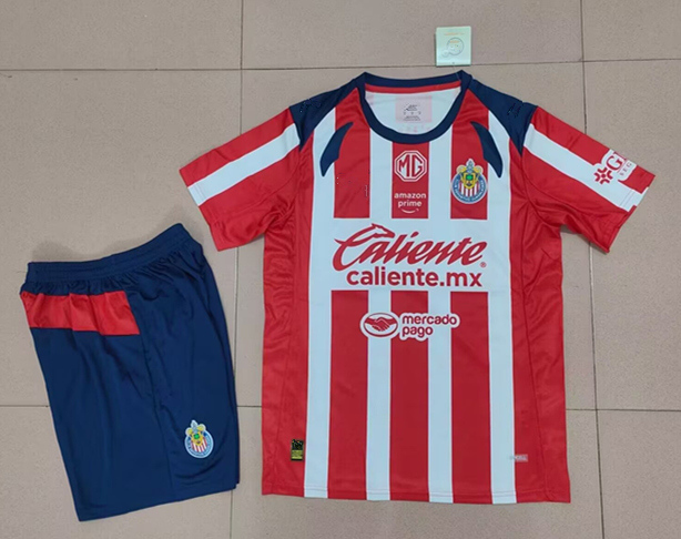 2025-2026 Deportivo Guadalajara Home White&Red Soccer Uniform-718