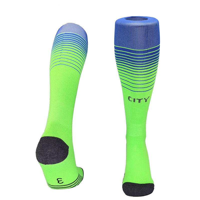 2025-2026 Manchester City 2nd Away Fluorescent Green Soccer Socks