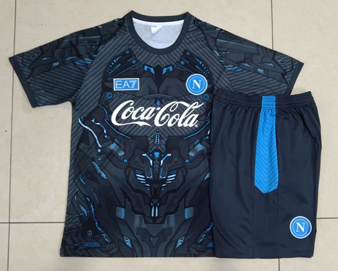 2025-2026 Napoli Dark Grey Short-Sleeved Thailand Soccer Tracksuit-815