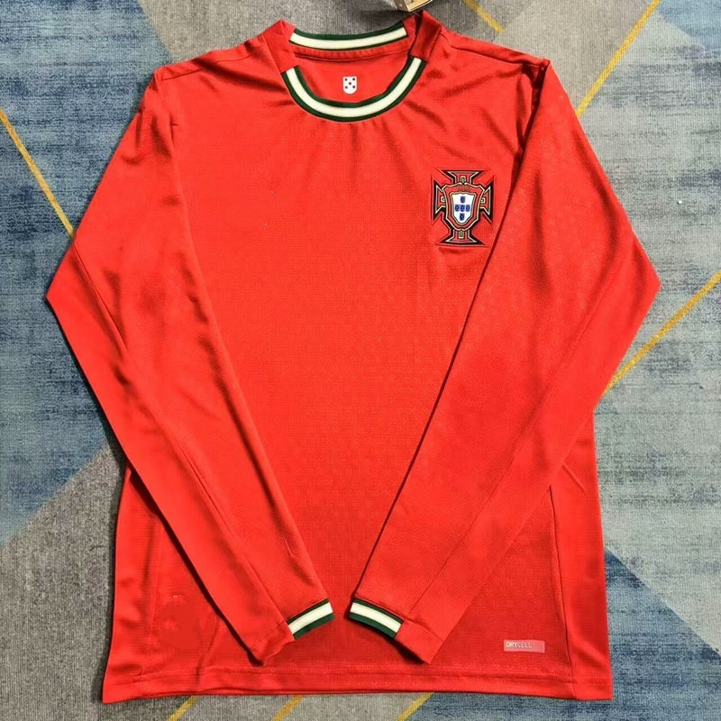 （s-4xl）2025-26 Portugal Home Red LS Thailand Soccer Jersey AAA-9409