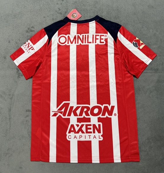 (S-4XL) With Patch 2025-2026 Deportivo Guadalajara Home Red Thailand Soccer Jersey AAA-4506