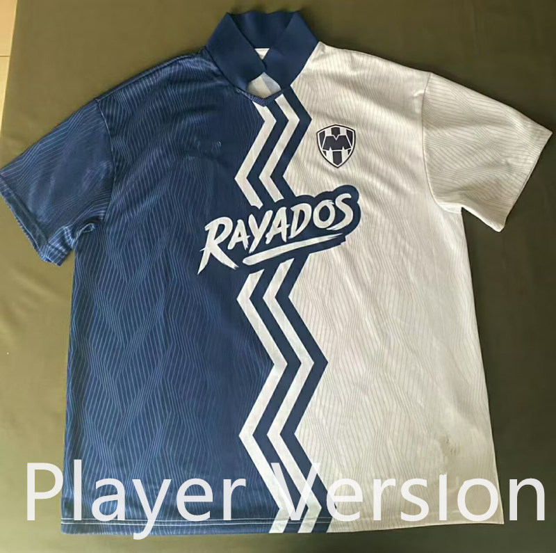 (S-4XL) Player Version 2025-2026 Retro Commemorative Version Monterrey White&Blue Thailand Soccer Jersey AAA-912