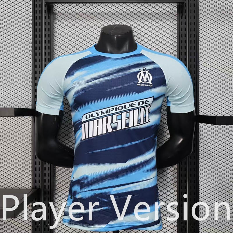 Player Version 2025-2026 Olympique de Marseille Blue Thailand Training Soccer Jersey AAA-888