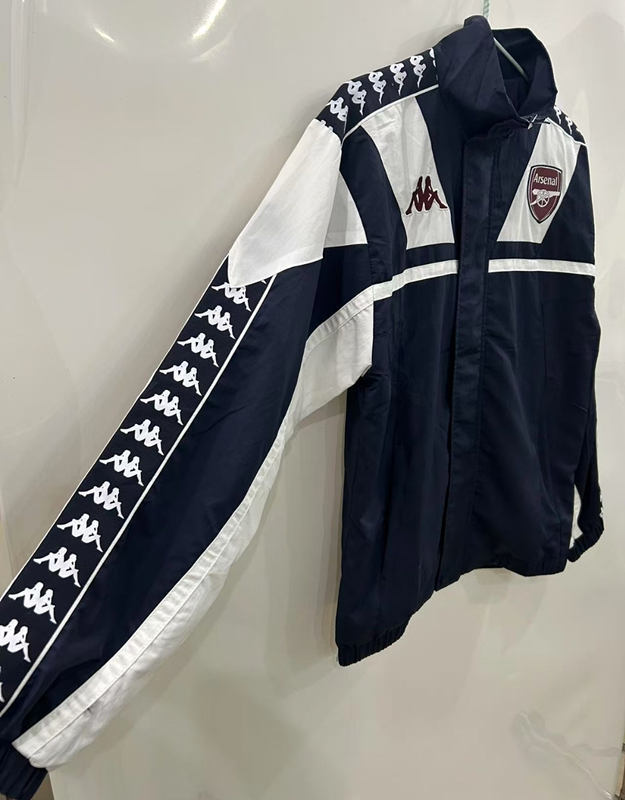 Retro Version 1967 Arsenal Black Embroidered Full Rainproof Thailand Soccer Trench Coat-0255