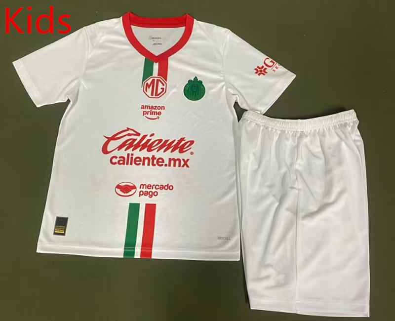 2025-2026 Deportivo Guadalajara White Kids/Youth Soccer Uniform-912