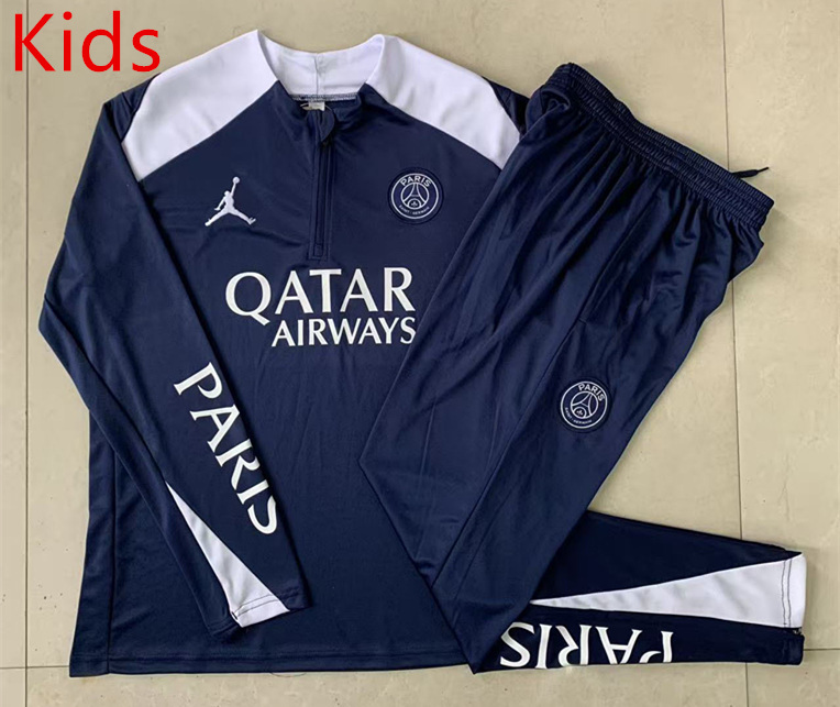 2025-2026 Paris SG Royal Blue Kids/Youth Soccer Tracksuit-815