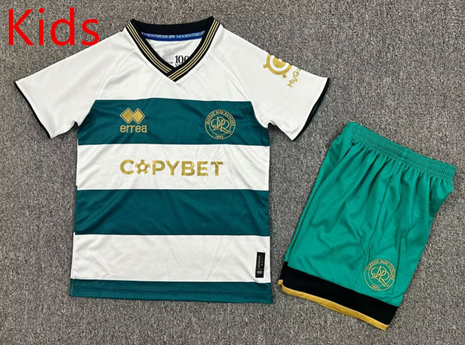 2025-2026 Queens Park Rangers F.C. 2nd Away White&Blue Kid/Youth Soccer Uniform-7809