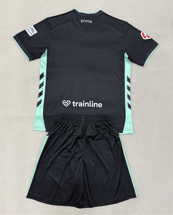 2025-2026 Real Betis 2nd Away Black&Green Kids/Youth Soccer Unifrom-AY