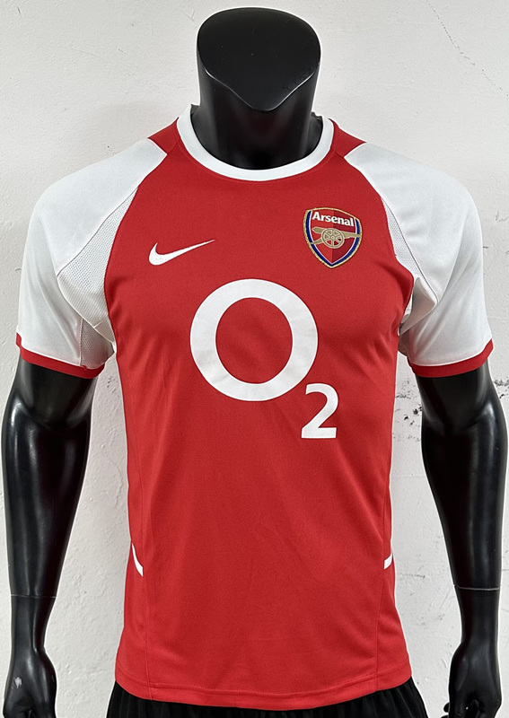 Retro Version 2002-2003 Arsenal Home Red Thailand Soccer Jersey AAA-3685