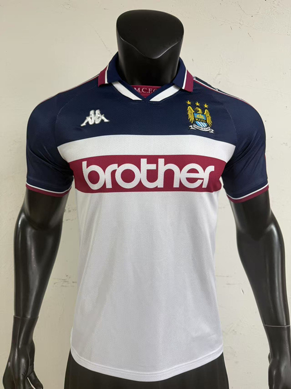 Retro Version 1997-1998 Manchester United Away White Thailand Soccer Jersey-3685