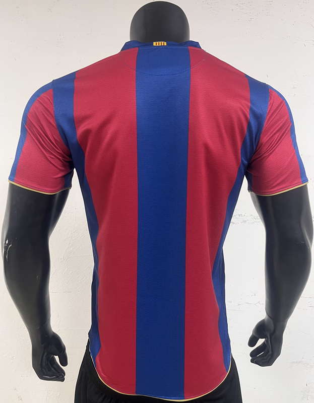 Retro Version 2007-2008 Barcelona Home Red&Blue Thailand Soccer Jersey AAA-3685