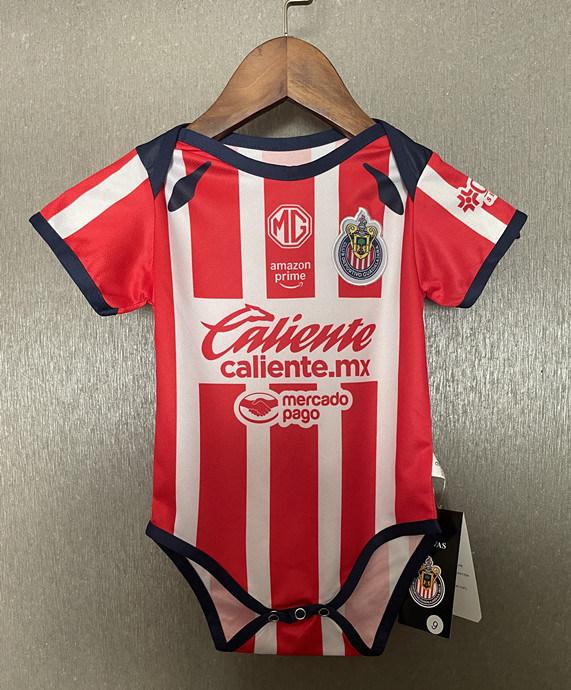 2025-2026 Deportivo Guadalajara Home Red& White Baby Soccer Uniform-CS