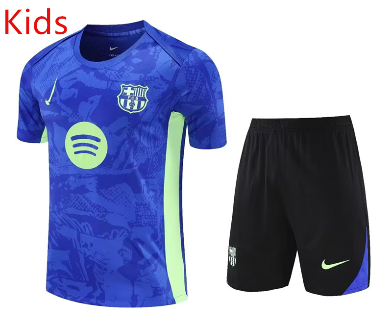 2025-2026 Barcelona Blue Training Kids/Youth Soccer Uniform-418