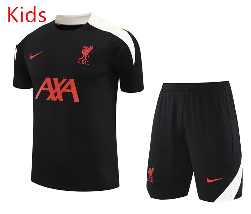 2025-2026 Liverpool Black Training Kids/Youth Soccer Uniform-418