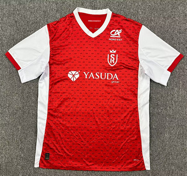 (S-4XL) 2025-2026 Stade de Reims Home Red Thailand Soccer Jersey AAA-512