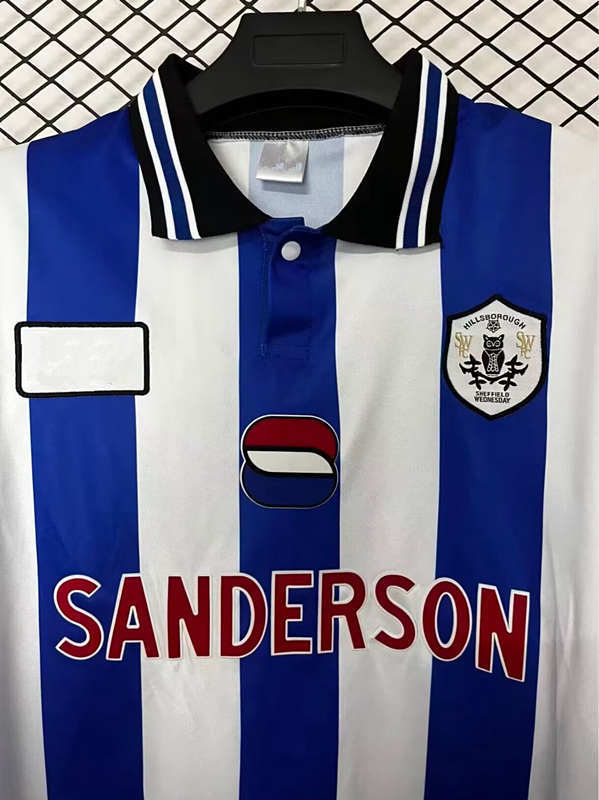 (S-4XL) Retro Version 1998 Sheffield Wednesday Home Blue&White Thailand Soccer Jersey AAA-2044