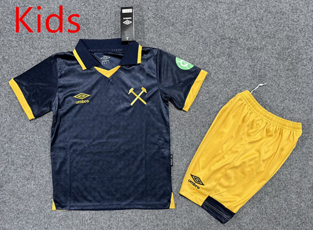 2025-2026 West Ham United 2nd Away Royal Blue Kids/Youth Soccer Uniform-6748