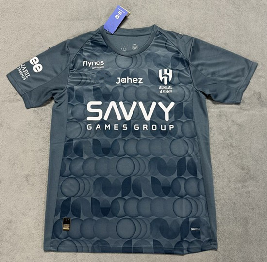 (S-4XL) 2025-2026 Al Hilal SFC 2nd Away Light Blue Thailand Soccer Jersey AAA-4506