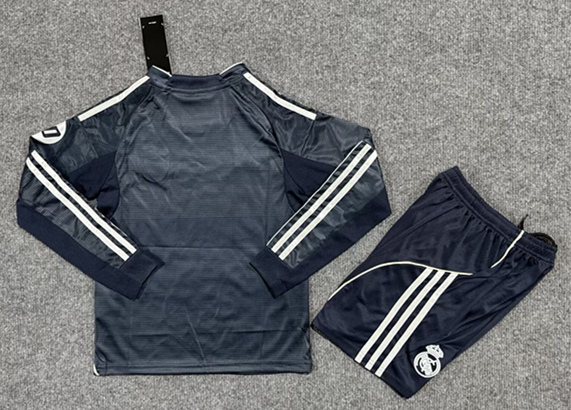 2025-2026 Real Madrid Away Royal Blue Kids/Youth Soccer LS Uniform-6748