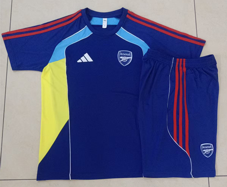 2025-2026 Arsenal Color Blue Short-Sleeve Thailand Soccer Tracksuit-815