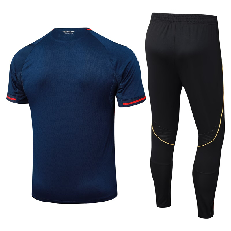 Player Verison 2025-2026 Olympique Lyonnais Royal Blue Thailand short Soccer Tracksuit-9926