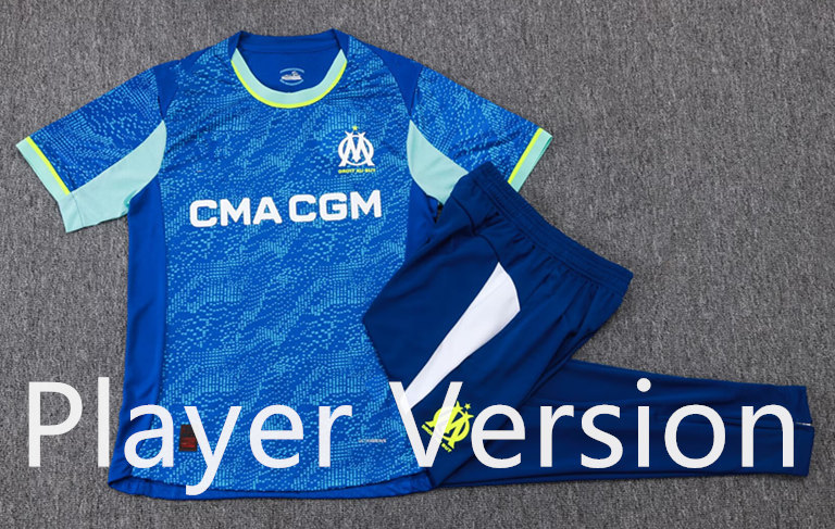 Player Version 2025-2026 Olympique Marseille Blue Training Thailand Soccer Tracksuit-9926