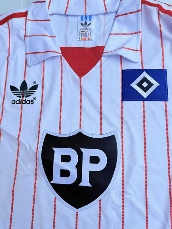 Retro Version 1982-1983 Hamburger SV Home White LS Thailand Soccer Jersey AAA-503