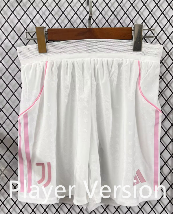 Player Version 2025-2026 Juventus Away White Thailand Soccer Shorts-888