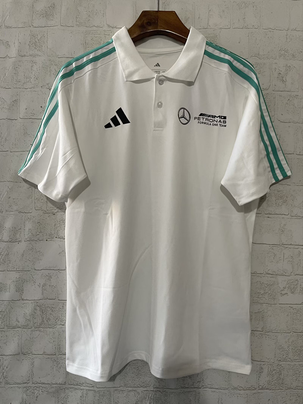 2025 Formula one Mercedes White Racing Cotton Shirt