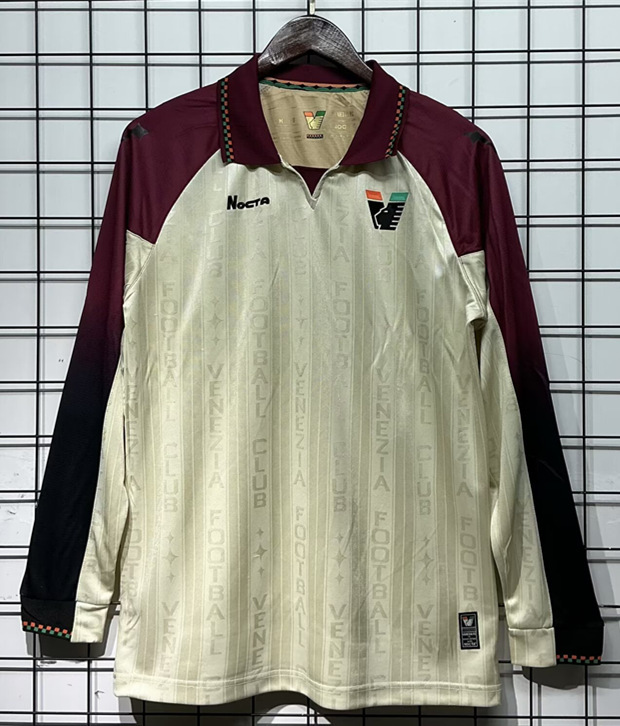 (S-4XL) 2025-2026 Venezia FC Away Beige LS Thailand Soccer Jersey AAA-GB