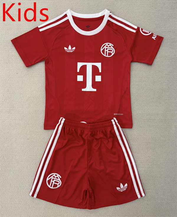 2025-2026 Bayern München Goalkeeper Red Kids/Youth Soccer Uniform-AY