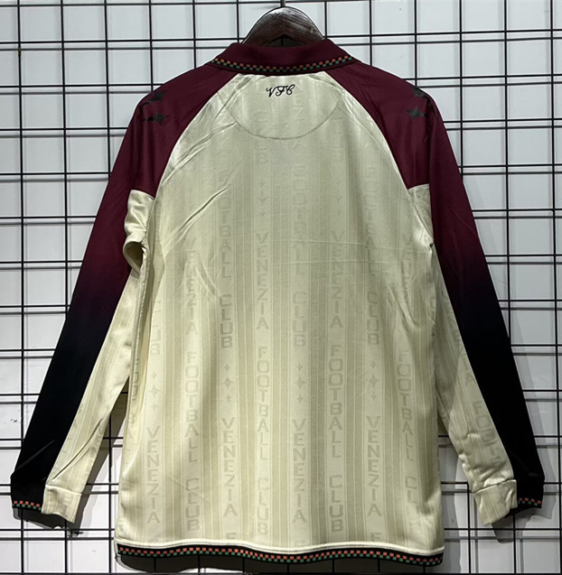(S-4XL) 2025-2026 Venezia FC Away Beige LS Thailand Soccer Jersey AAA-GB